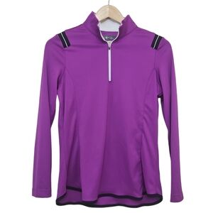 Greg Norman Purple Quarter Zip Play Dry Long Sleeve Shirt Medium